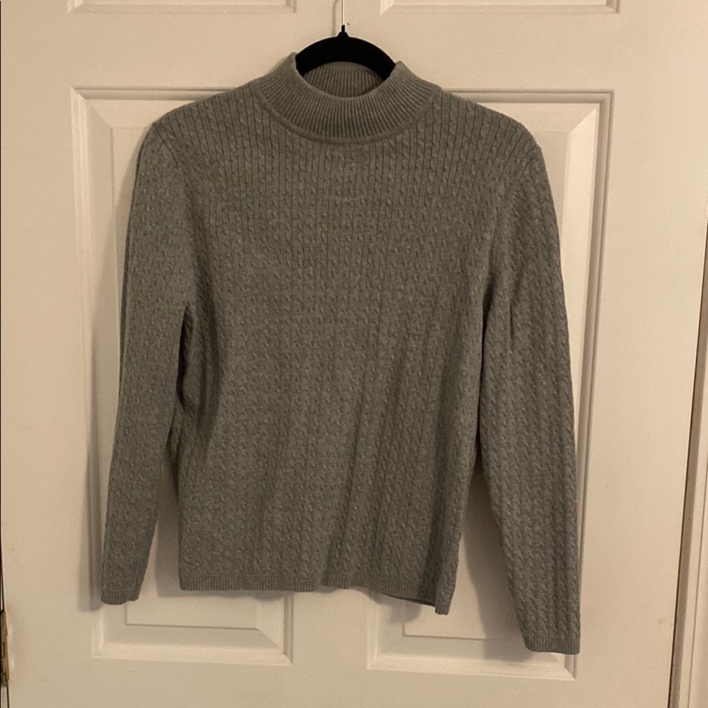 Rebecca Malone Gray mock turtle Neck Sweater